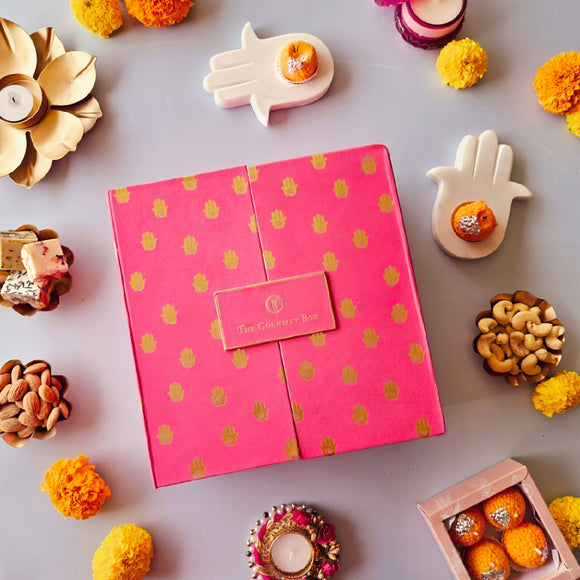Hamsa Print Gift Box - 9x9 inch - The Gourmet Box