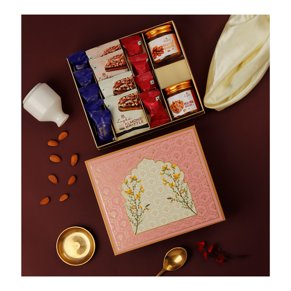 Royal Peach 2 Jar Chocolate & Nuts Gift Box - Loyka