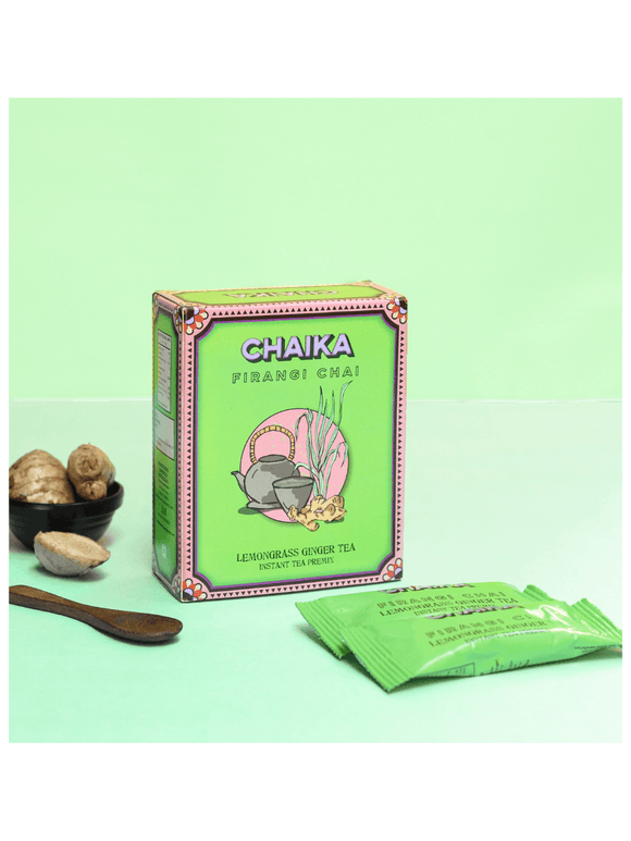 Firangi Chai (Lemongrass Ginger tea) Instant tea Premix - 10 sachets - Chaika - The Gourmet Box