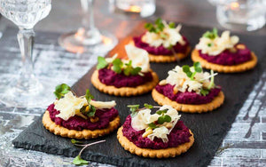 Beetroot & Roasted Pepper Pesto Served with Crackers