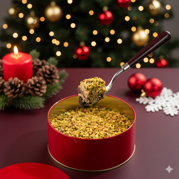 Christmas Speical- Pistachio Kunafa Fudge in Tin -The Baklawa Box