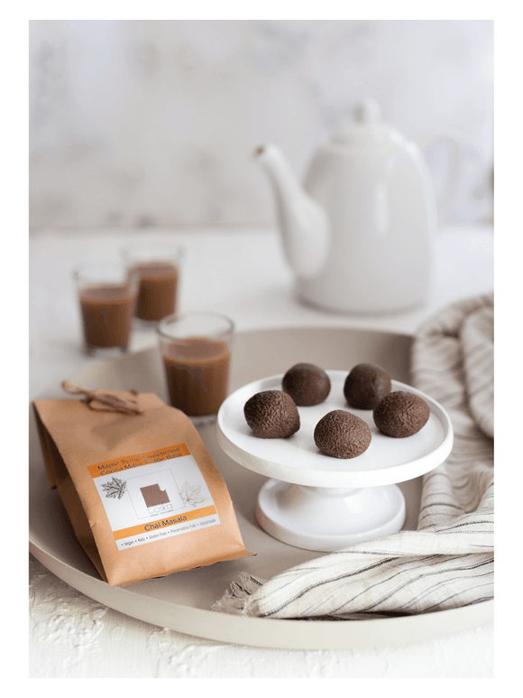 Chai Masala Truffles (Maple syrup Sweetened) - 150g - Toska Chocolates - The Gourmet Box