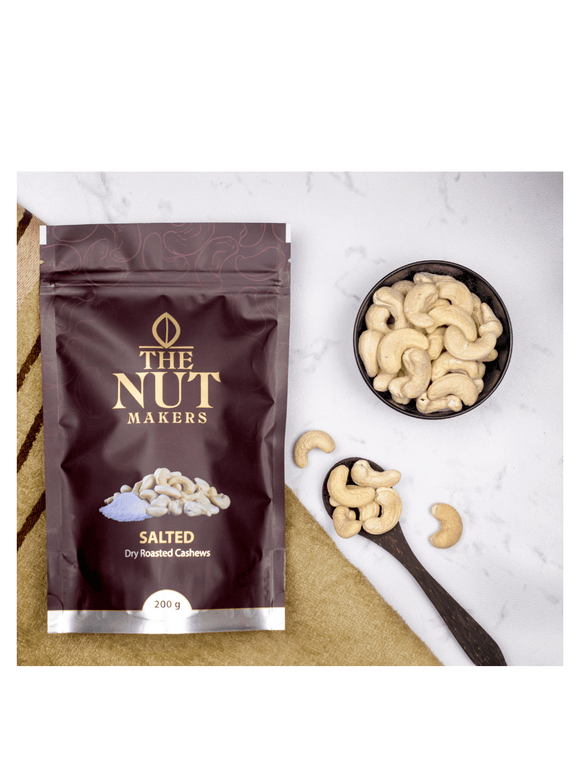 Dry Roasted and Salted Cashews - 80g - The Nut Makers - The Gourmet Box