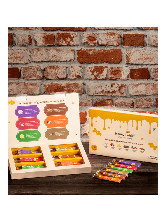 Honey Gift Pack  (6 Twigs x 6 Honey Variants) - Honey Twigs - The Gourmet Box