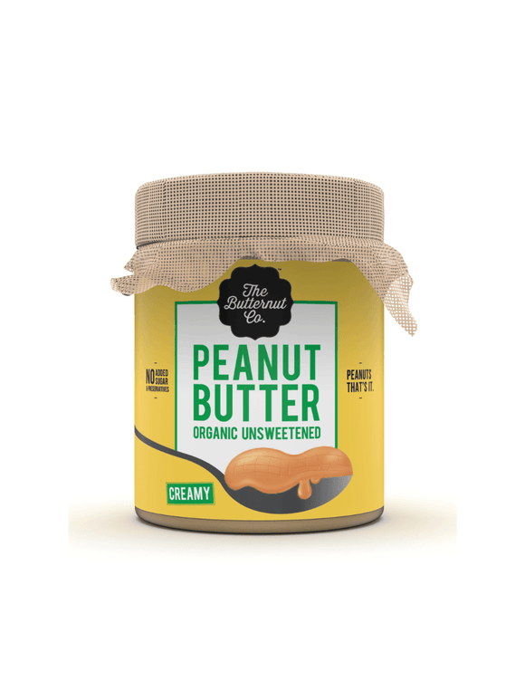 Organic Unsweetened Peanut Butter Creamy - 200g - The Butternut Co. - The Gourmet Box