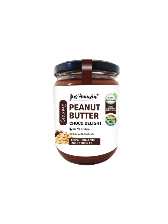 Organic Peanut Butter - Choco Delight - High Protein, Vegan - Jus Amazin - The Gourmet Box