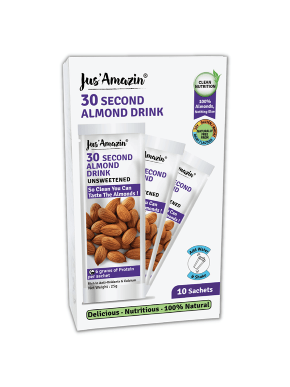 Unsweetened 30-Second Almond Drink - (10X25g Sachets) - Jus Amazin - The Gourmet Box