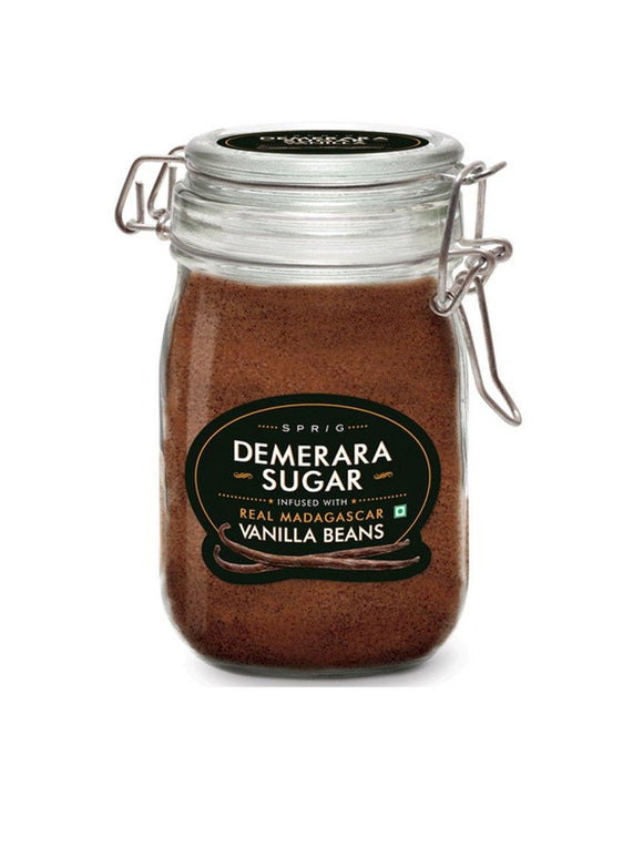 Demerara Sugar Infused with Vanilla Beans - 175g - Sprig - The Gourmet Box