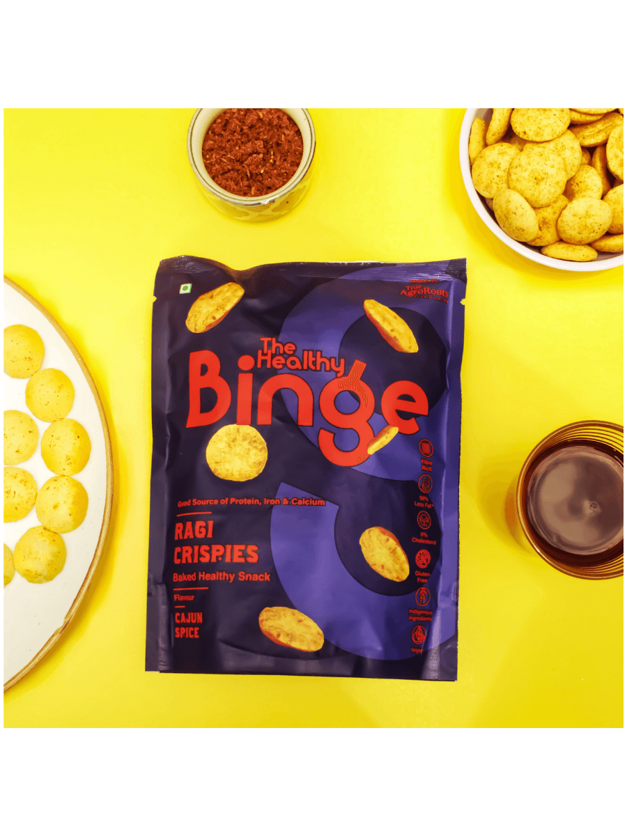 Cajun spiced Baked Ragi Crispies - 40g - The Healthy Binge – The ...