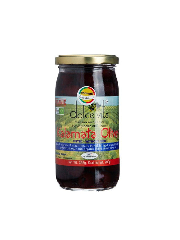 Organic Pitted Kalamata Olives in Brine - 200g - Dolce Vita - The Gourmet Box