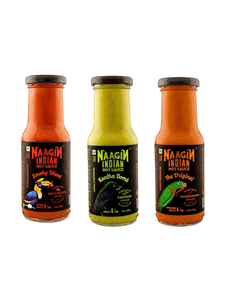 The Original, Kantha Bomb & Smoky Bhoot (Pack of 3) Hot Sauces Combo - Naagin - The Gourmet Box